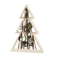 DEKOBAUM  - Waldgrün/Weiß, LIFESTYLE, Naturmaterialien/Holz (32/45/5,5cm) - X-Mas