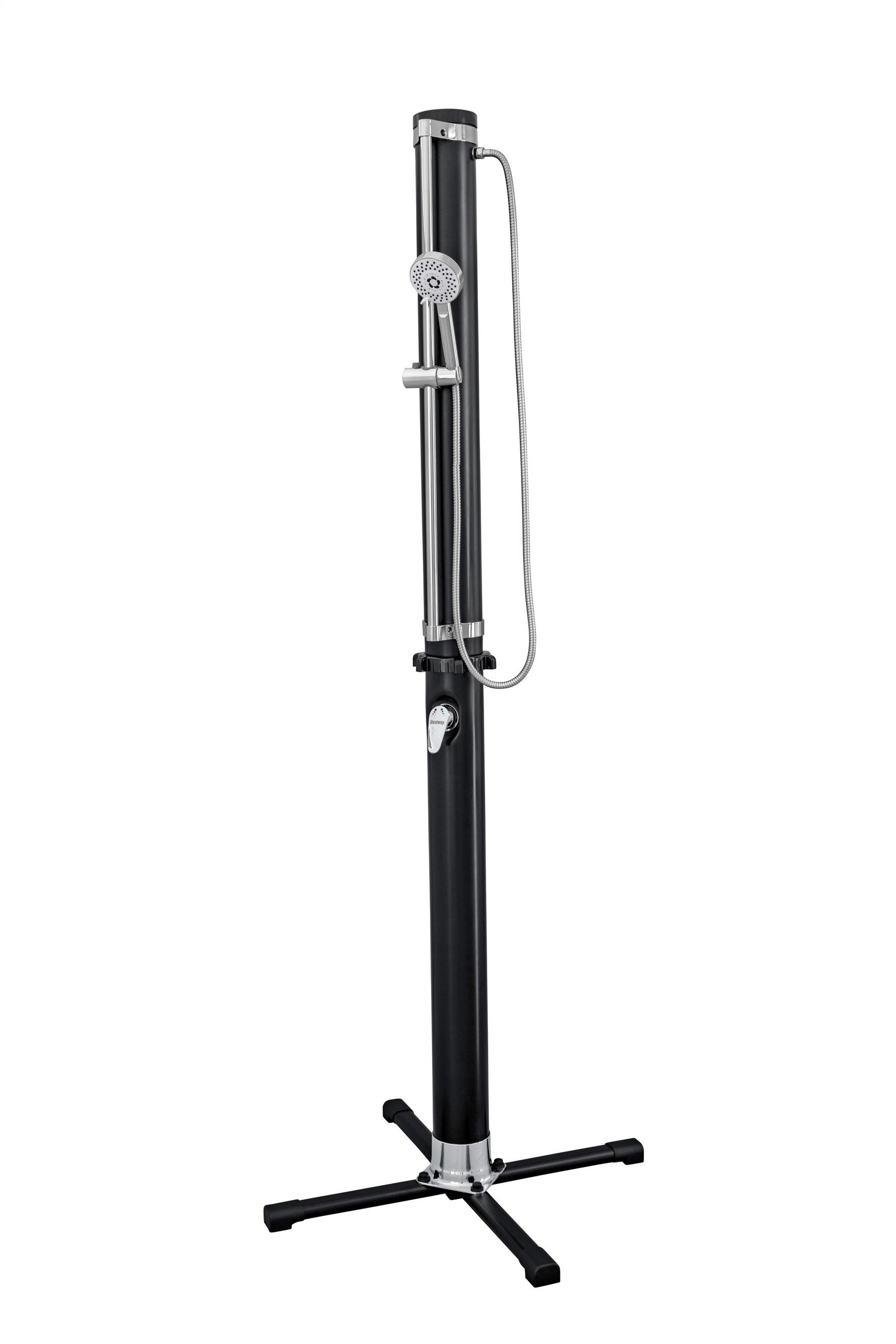 SOLARDUSCHE 58695  - Silberfarben/Schwarz, KONVENTIONELL, Kunststoff/Metall (62/62/218cm) - Bestway