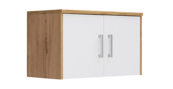 AUFSATZSCHRANK - Eichefarben/Silberfarben, KONVENTIONELL, Holzwerkstoff/Kunststoff (72/43/36cm) - Xora