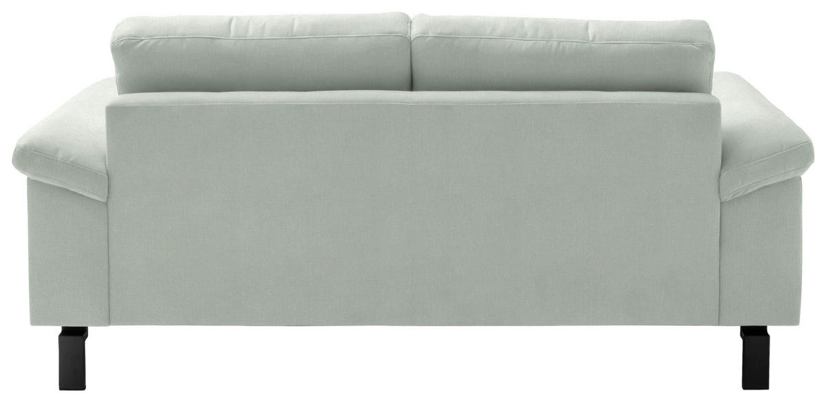 CANAPÉ 2.5 PLACES in Velours Mintgrün  - Schwarz/Mintgrün, Design, Textil/Metall (206/86/97cm) - Pure Home Lifestyle