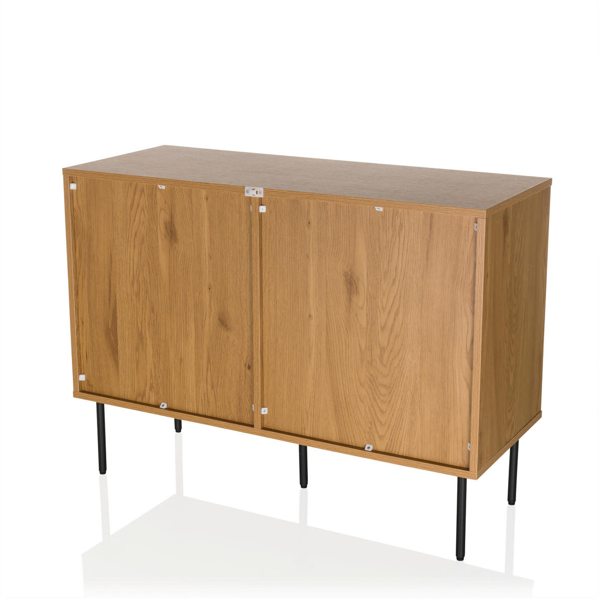 SIDEBOARD  in 100/74/40 cm  - Eichefarben/Schwarz, MODERN, Holzwerkstoff/Metall (100/74/40cm) - MID.YOU