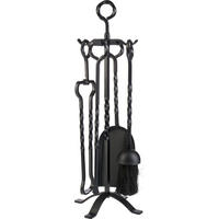 KAMINBESTECK 18/51/18 cm  Metall  - Schwarz, Basics, Metall (18/51/18cm) - Ambia Home