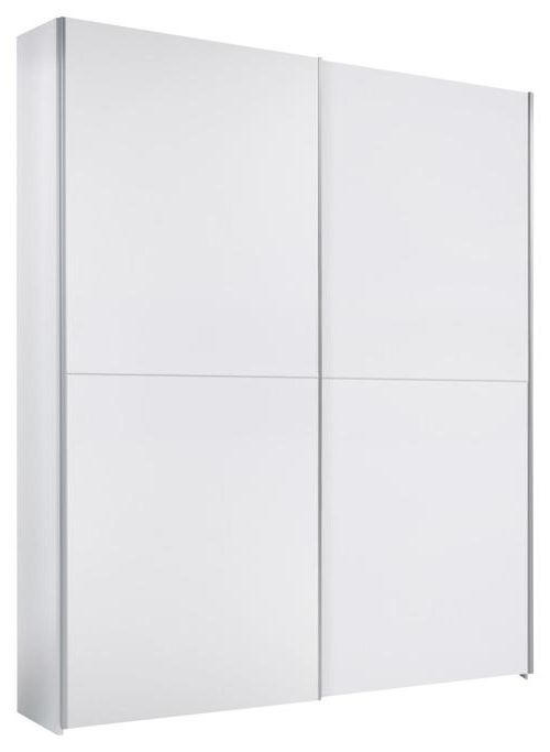 SCHWEBETÜRENSCHRANK 2-türig Weiß  - Silberfarben/Weiß, MODERN (170/195/59cm) - P & B