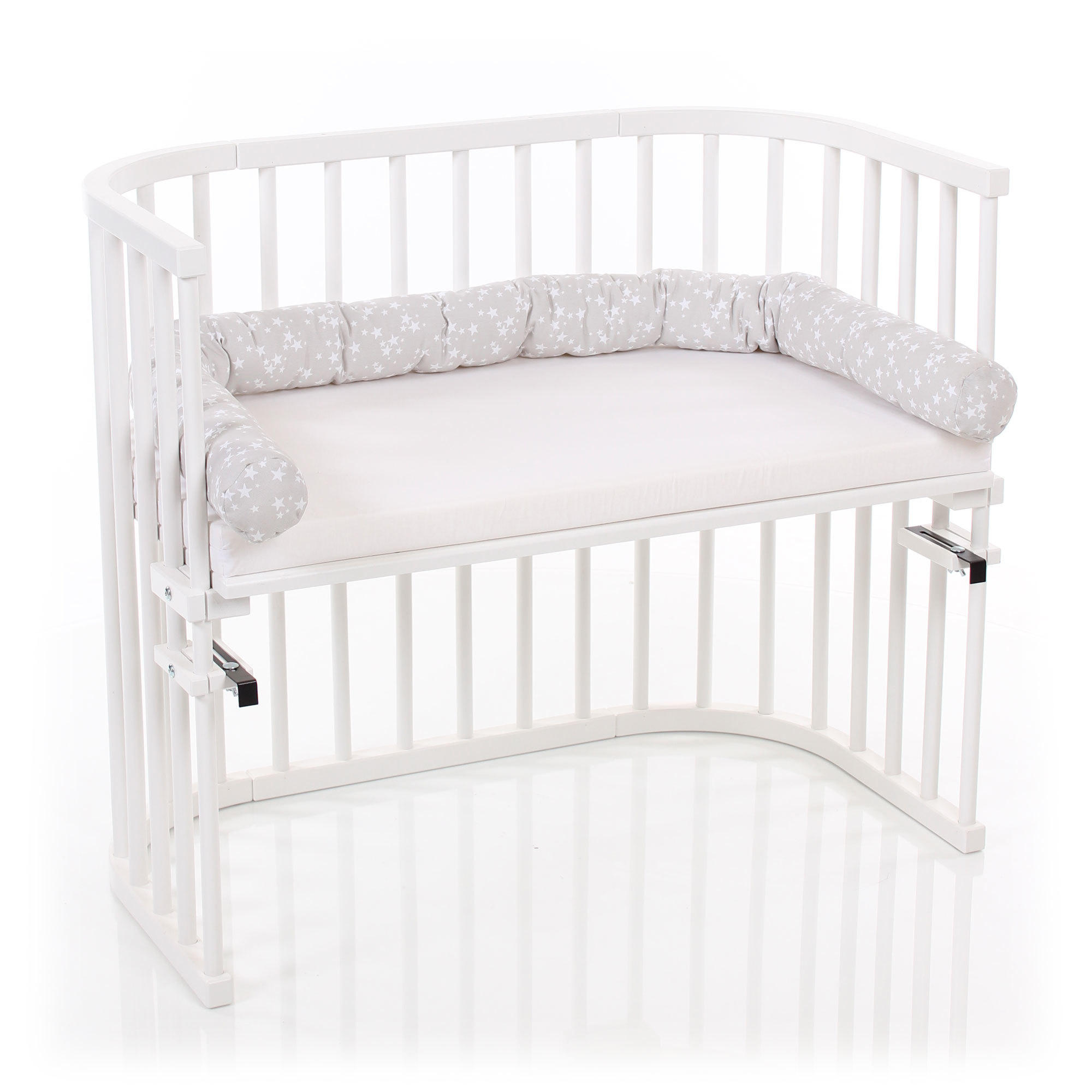 Nestchenschlange Piqué BABYBAY   9/180 cm  - Weiß/Grau, Basics, Textil (9/180cm) - Babybay