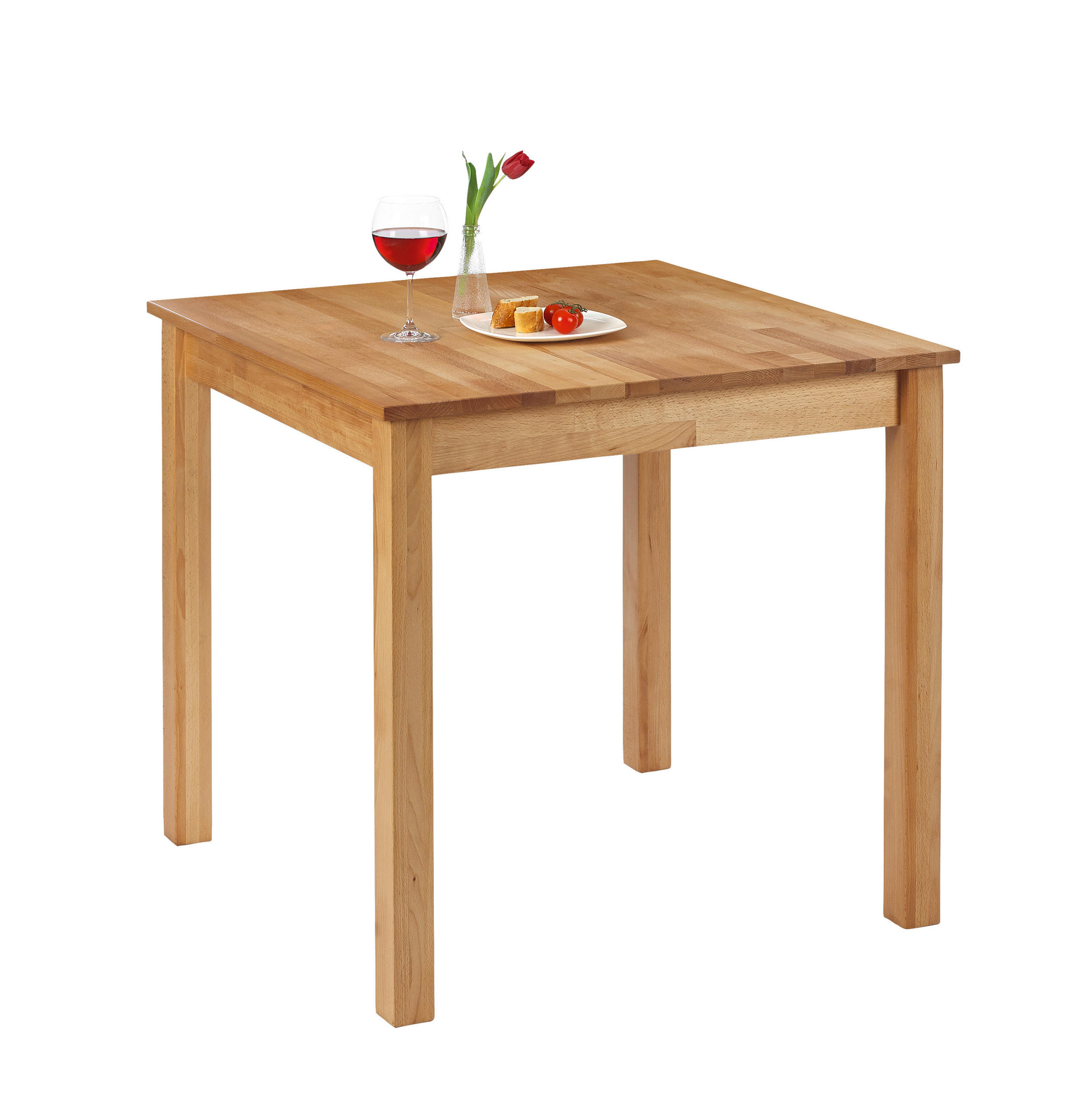 ESSTISCH 80/80/75 cm Echtholz  Holz quadratisch Buchefarben  - Buchefarben, KONVENTIONELL, Holz (80/80/75cm) - Carryhome