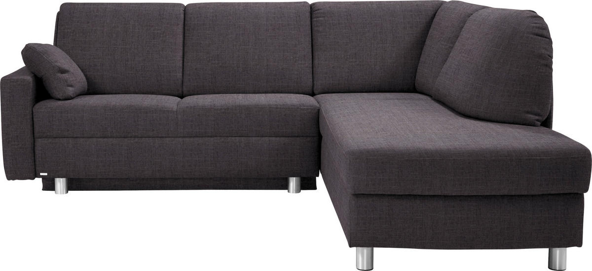 ECKSOFA in Chenille Schieferfarben, Dunkelgrau  227/208 cm  - Schieferfarben/Dunkelgrau, KONVENTIONELL, Textil/Metall (227/208cm) - Sedda