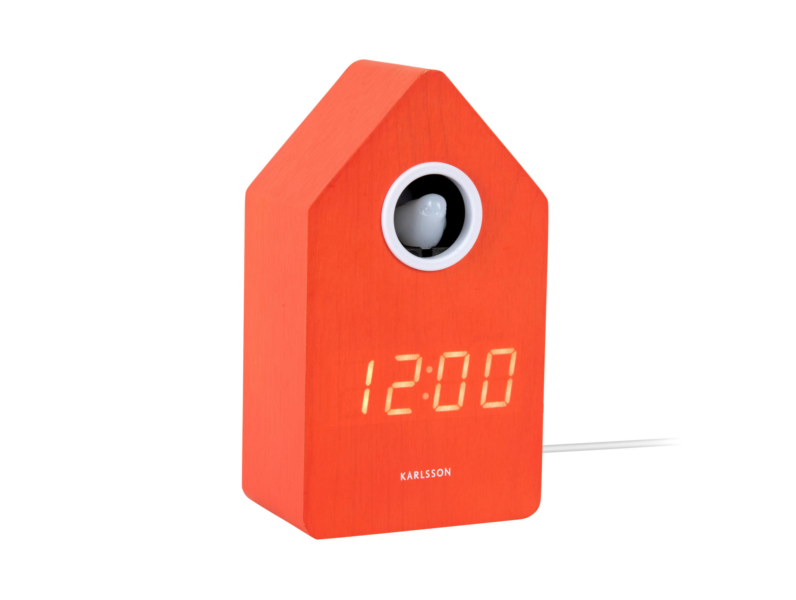 WECKER  Orange  - Orange, Basics, Holzwerkstoff (6/9/15.5cm) - Karlsson