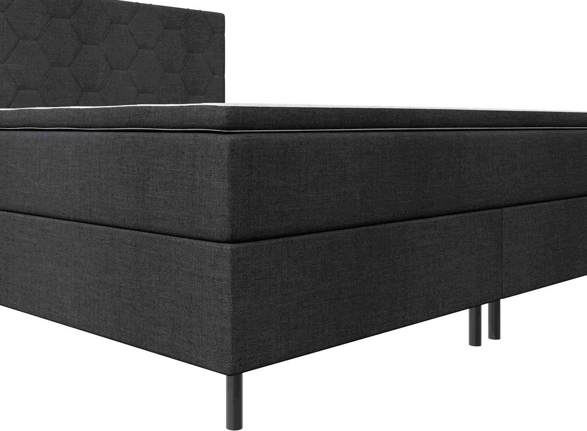 BOXSPRINGBETT 180/200 cm  Anthrazit  - Anthrazit/Schwarz, Konventionell, Textil/Metall (180/200cm) - Chameo