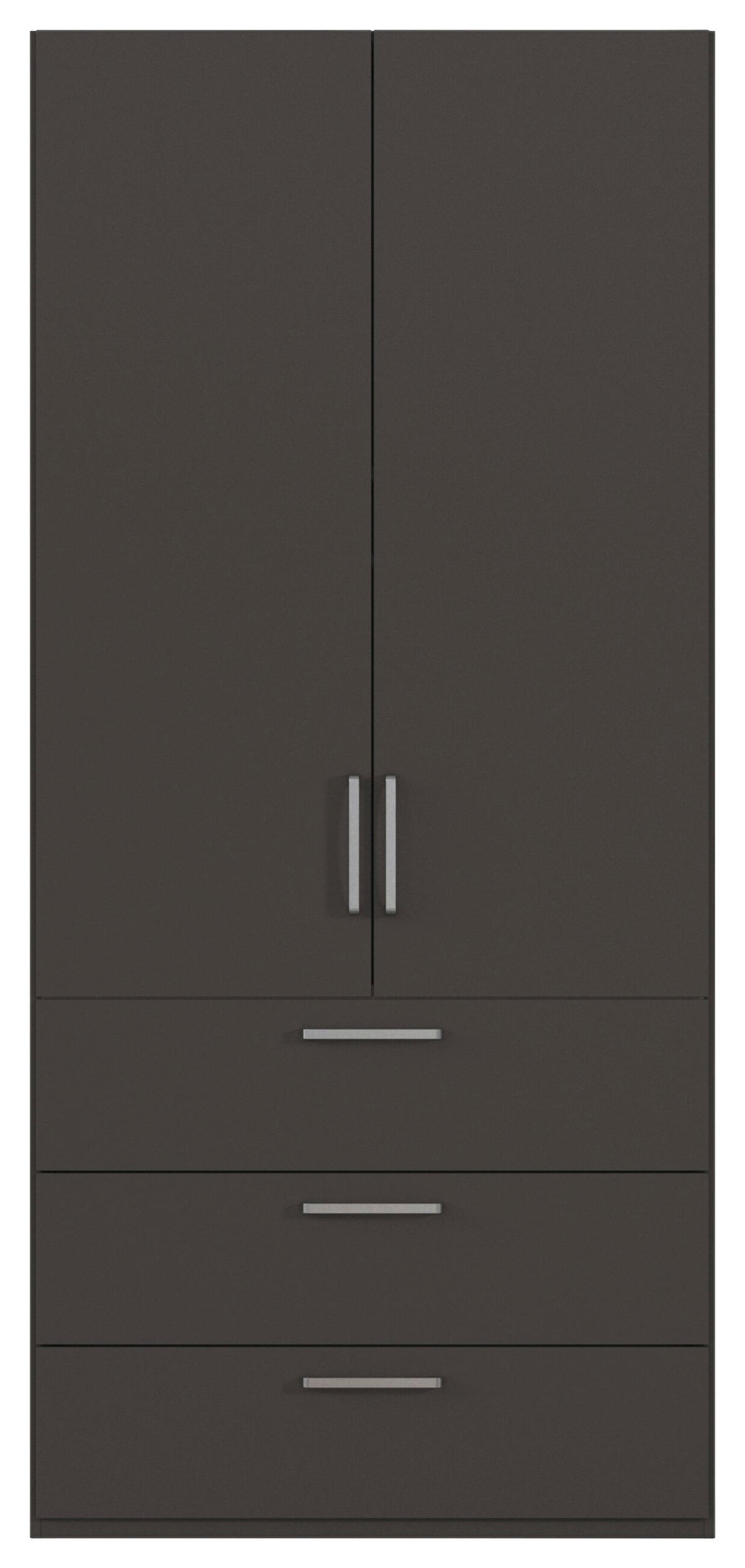 DREHTÜRENSCHRANK 101/223/61 cm,  in Graphitfarben, 2-türig  - Edelstahlfarben/Graphitfarben, Basics, Holzwerkstoff/Metall (101/223/61cm) - Novel