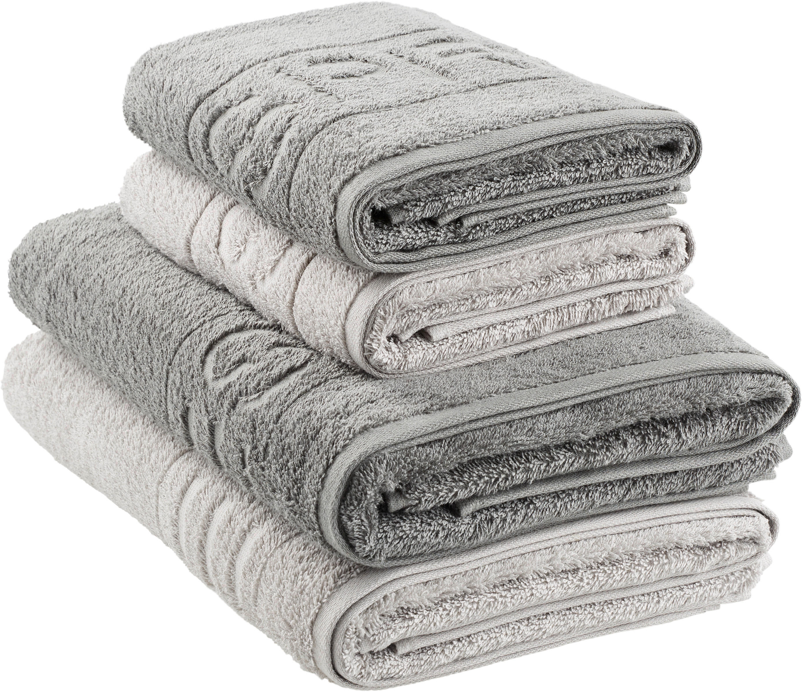 SADA RUČNÍKŮ A OSUŠEK, 50/100 cm, antracitová, světle šedá - světle šedá/antracitová, Basics, textil (50/100cm) - Esprit