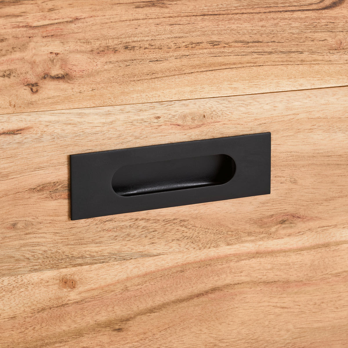 LOWBOARD  in 160/50/40 cm  - Schwarz/Naturfarben, KONVENTIONELL, Holz/Metall (160/50/40cm) - Livetastic