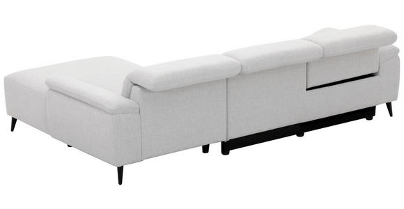ECKSOFA  in Leinenoptik Hellgrau, Grauweiß  270/171 cm  - Schwarzchrom/Hellgrau, Design, Holz/Kunststoff (270/171cm) - Xora
