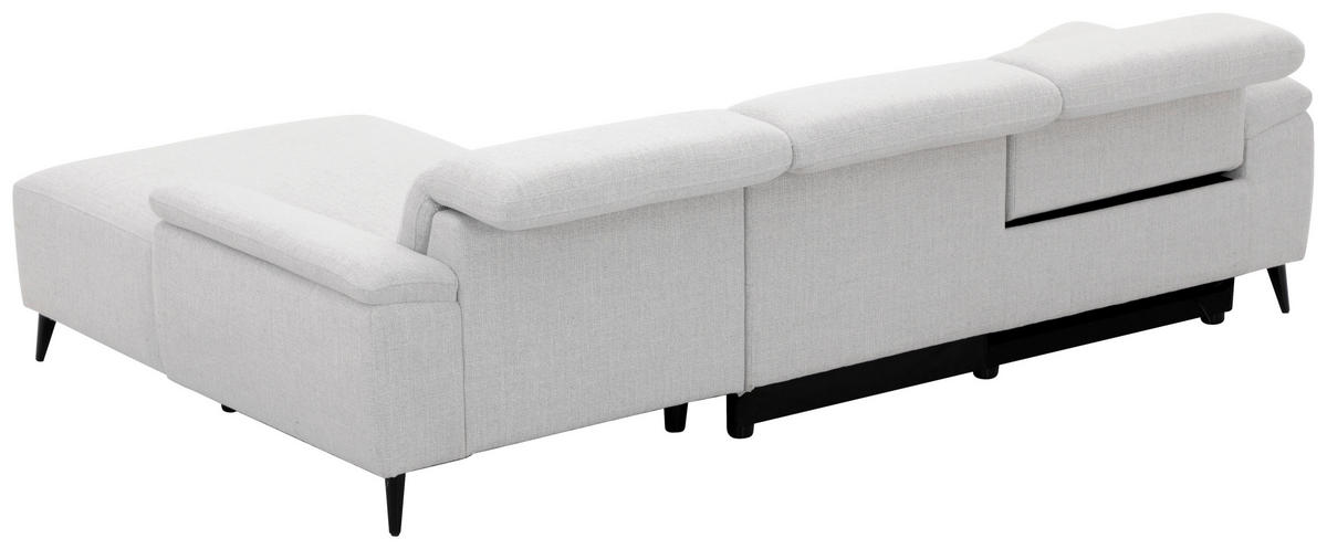 ECKSOFA inkl. Funktionen Hellgrau Leinenoptik  - Schwarzchrom/Hellgrau, Design, Holz/Kunststoff (270/75/171cm) - Xora