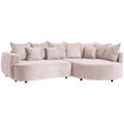 ECKSOFA in Chenille Beige  - Beige/Schwarz, Design, Kunststoff/Textil (307/194cm) - Carryhome