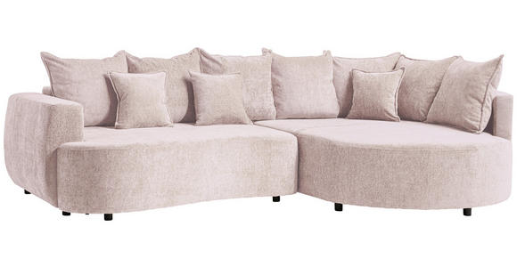 ECKSOFA Beige Chenille - Beige/Schwarz, Design, Kunststoff/Textil (307/194cm) - Carryhome