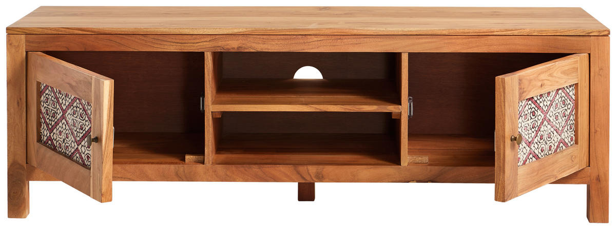 LOWBOARD  in 140/45/42 cm  - couleur laiton/couleur d'acacia, Lifestyle, métal/textile (140/45/42cm) - Livetastic