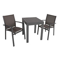 GARTENSET 3-teilig  - Dunkelgrau/Schwarz, Basics, Kunststoff/Metall (56,5/89/61cm) - Gardenson