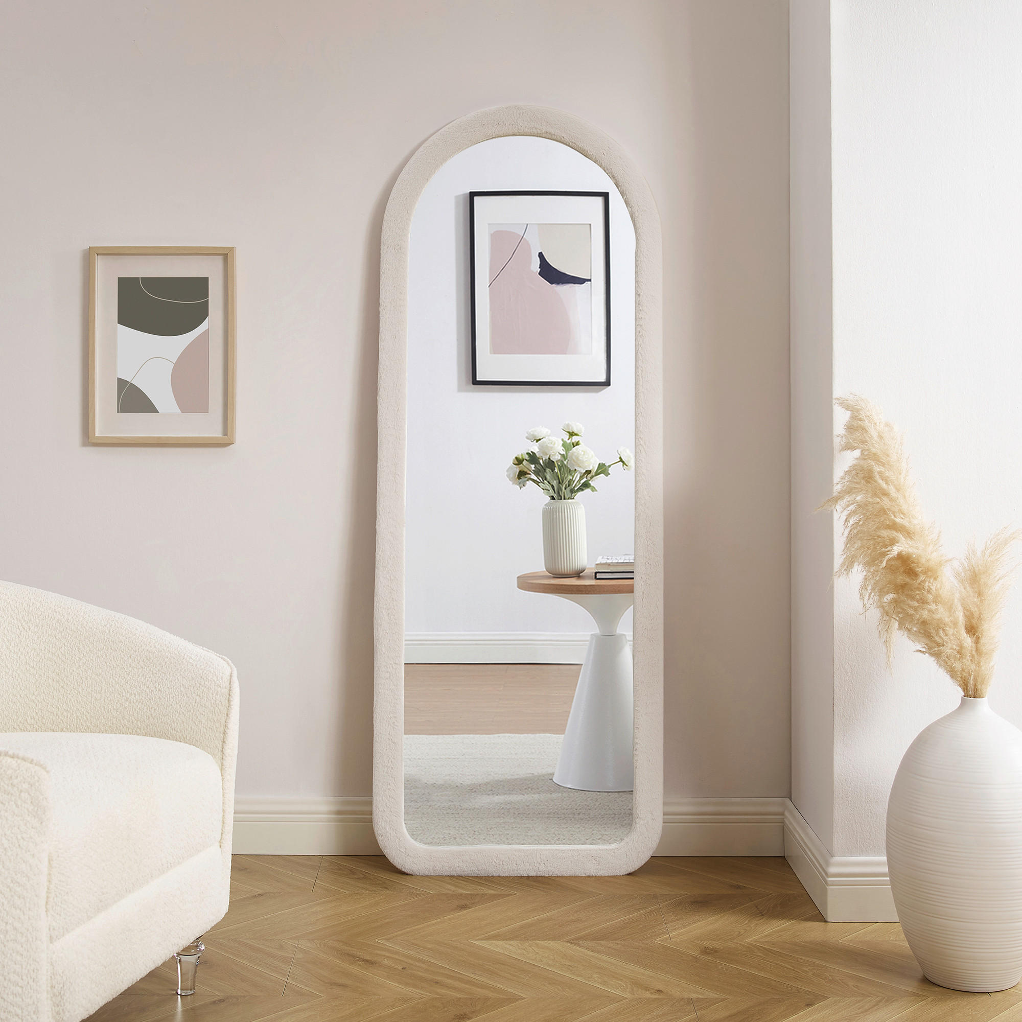 STANDSPIEGEL 60/160/3 cm  - Beige, Design, Glas/Holzwerkstoff (60/160/3cm) - Livetastic