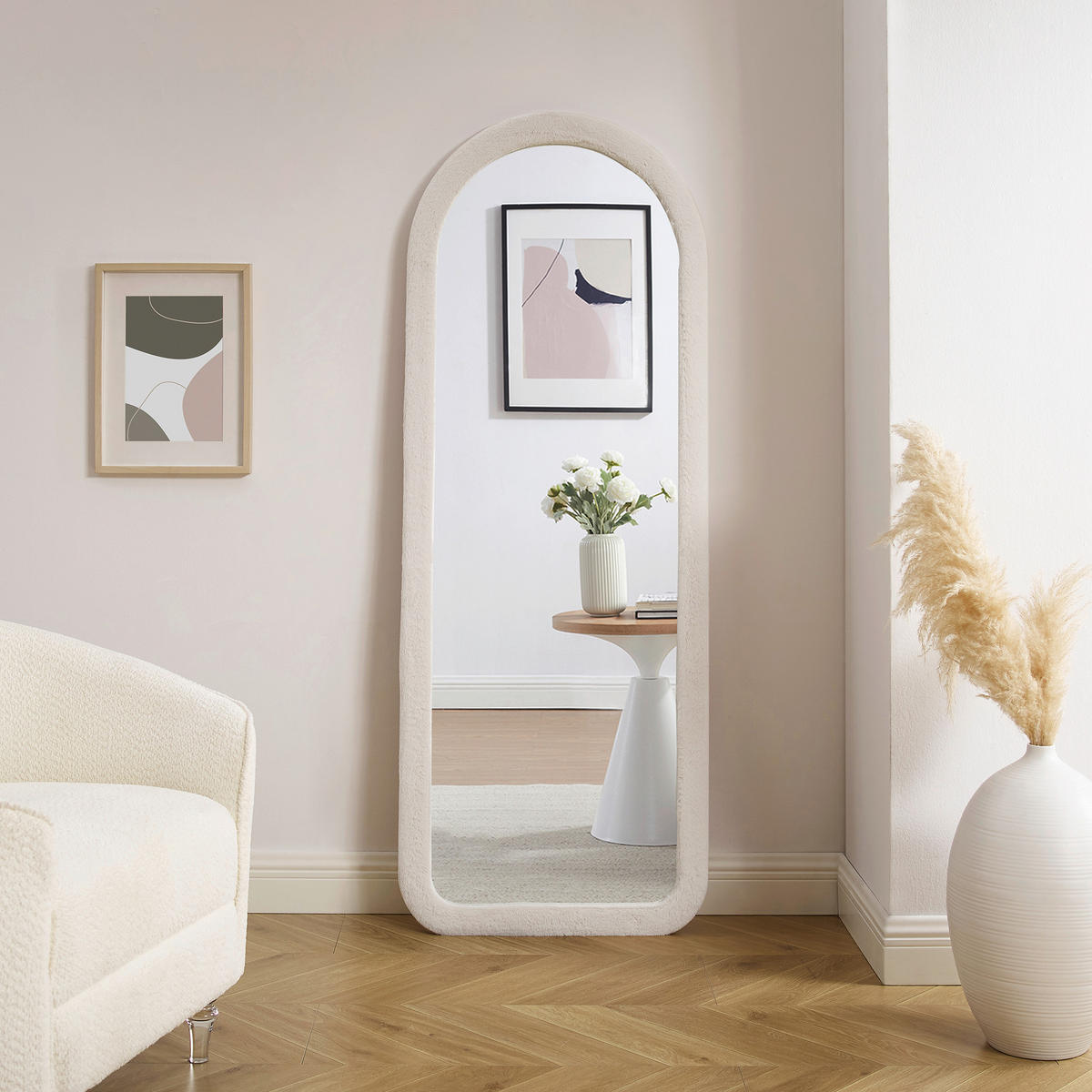 STANDSPIEGEL 60/160/3 cm  - Beige, Design, Glas/Holzwerkstoff (60/160/3cm) - Livetastic