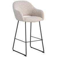 BARHOCKER Webstoff Beige, Schwarz Eisen  - Beige/Schwarz, Design, Textil/Metall (55/104,5/60,5cm) - Novel