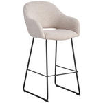 BARHOCKER Webstoff Beige, Schwarz Eisen  - Beige/Schwarz, Design, Textil/Metall (55/104,5/60,5cm) - Novel