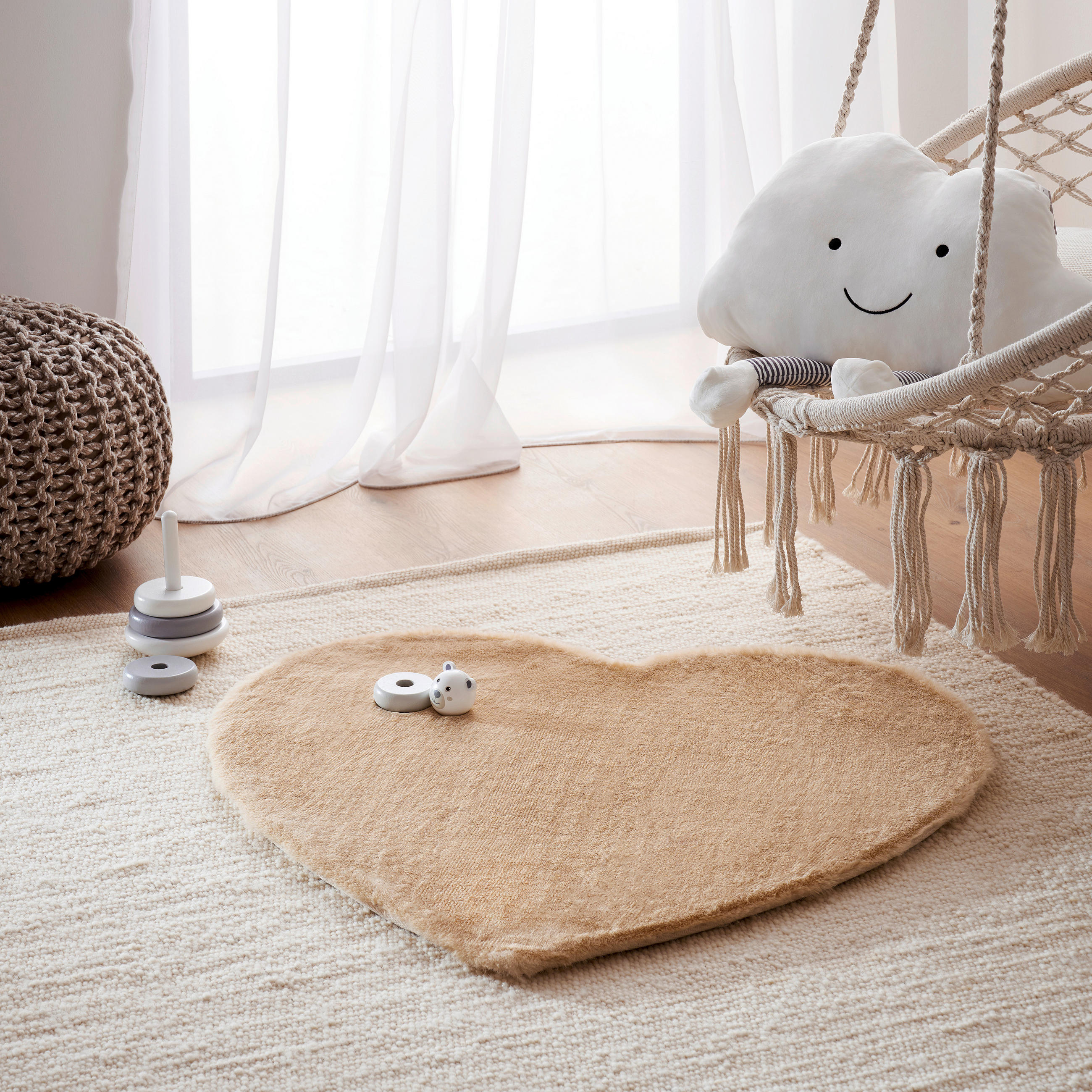 KINDERTEPPICH 80/80 cm  - Beige, Basics, Textil (80/80cm) - Ben'n'jen