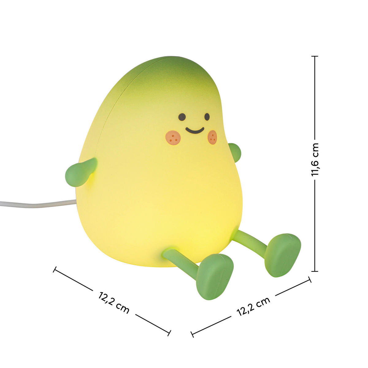 NOČNÉ SVETLO, 12,2/11,6/12,2 cm - zelená, Trend, plast (12,2/11,6/12,2cm) - Novel