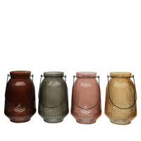 Suport De Lumânare Antivânt - galben/roz, Basics, sticlă (16/24cm)