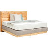 BOXSPRINGBETT 180/200 cm  in Zirbelkieferfarben, Greige  - Greige/Zirbelkieferfarben, Natur, Holz/Textil (180/200cm) - Valnatura