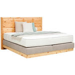 BOXSPRINGBETT 160/200 cm  in Zirbelkieferfarben, Greige  - Greige/Zirbelkieferfarben, Natur, Holz/Textil (160/200cm) - Valnatura
