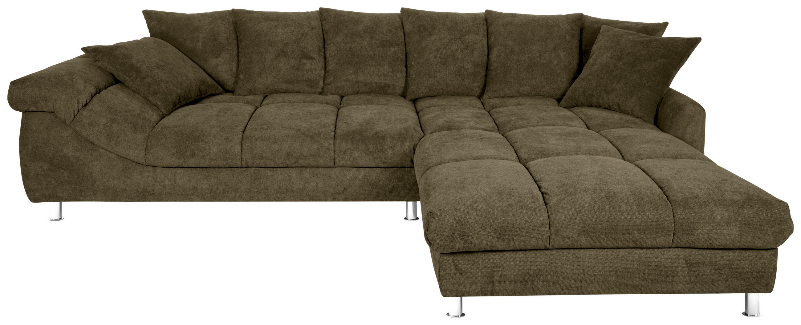 ECKSOFA in Webstoff Grün  - Grün, Design, Textil/Metall (337/228cm) - Carryhome