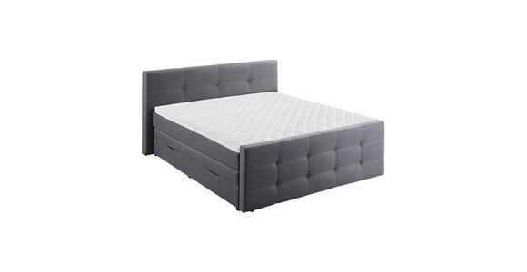 BOXSPRINGBETT 180/200 cm  in Grau  - Schwarz/Grau, Design, Kunststoff/Textil (180/200cm) - Carryhome