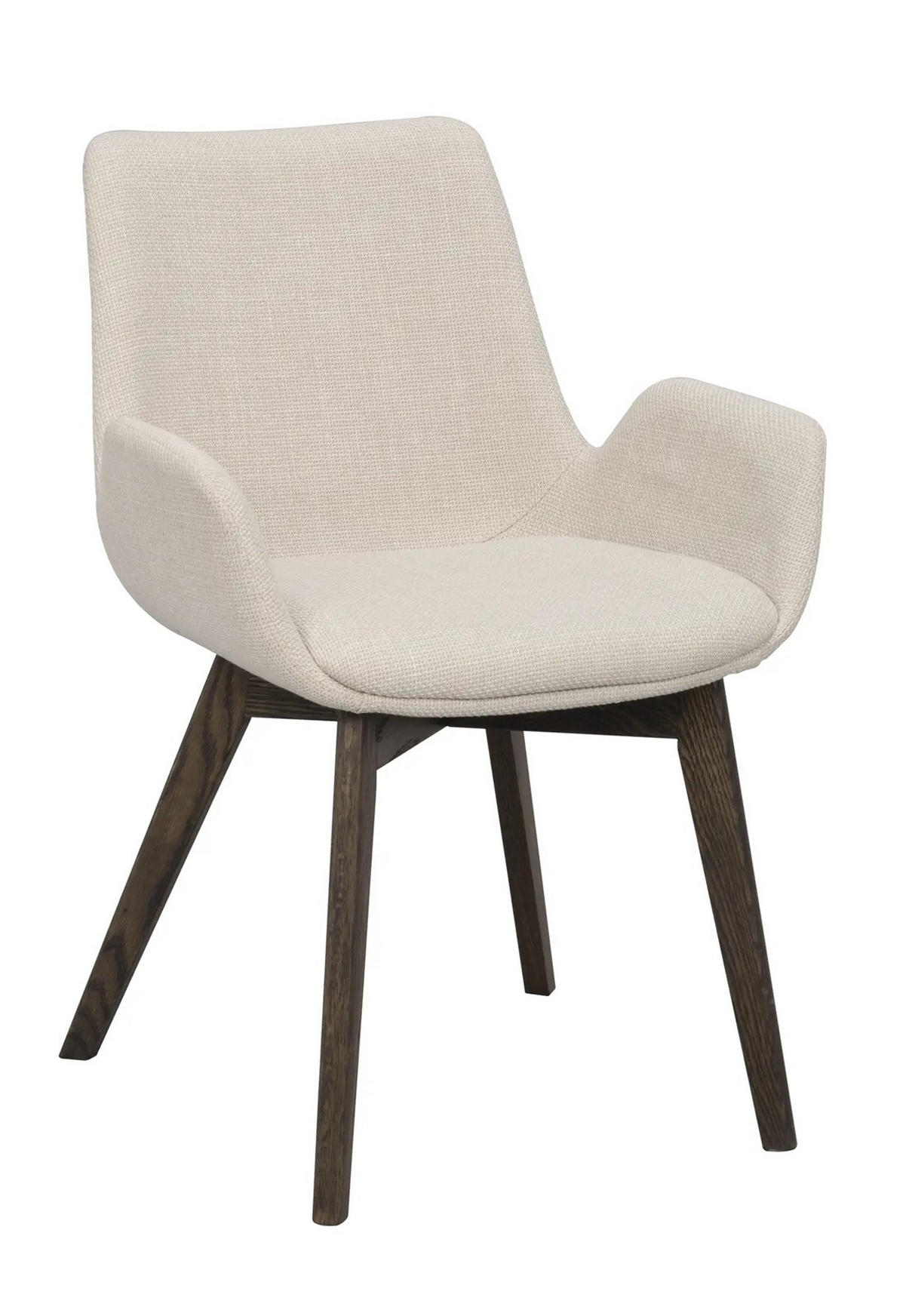 STOL MED ARMSTÖD     - beige/brun, Klassisk, trä/textil (59/81/59cm) - Rowico
