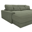BIGSOFA in Cord Olivgrün - Schwarz/Olivgrün, MODERN, Kunststoff/Textil (230/85/190cm) - Carryhome
