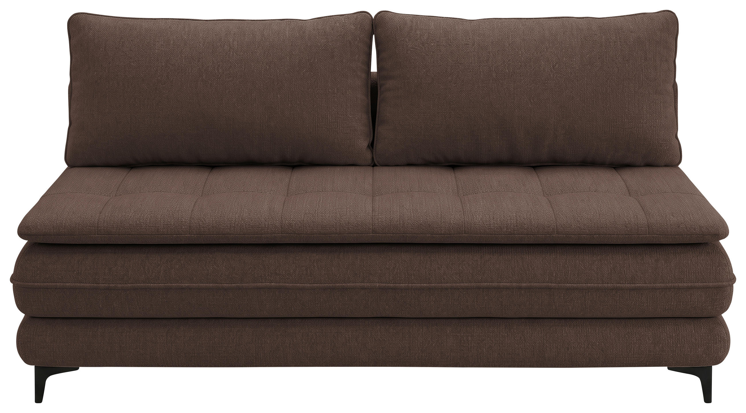 SCHLAFSOFA Chenille Braun  inkl. Bettkasten, Schlaffunktion, Topper  - Schwarz/Braun, Design, Textil/Metall (200/95/92cm) - Stylife