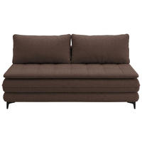 SCHLAFSOFA Chenille Braun  inkl. Bettkasten, Schlaffunktion, Topper  - Schwarz/Braun, Design, Textil/Metall (200/95/92cm) - Stylife