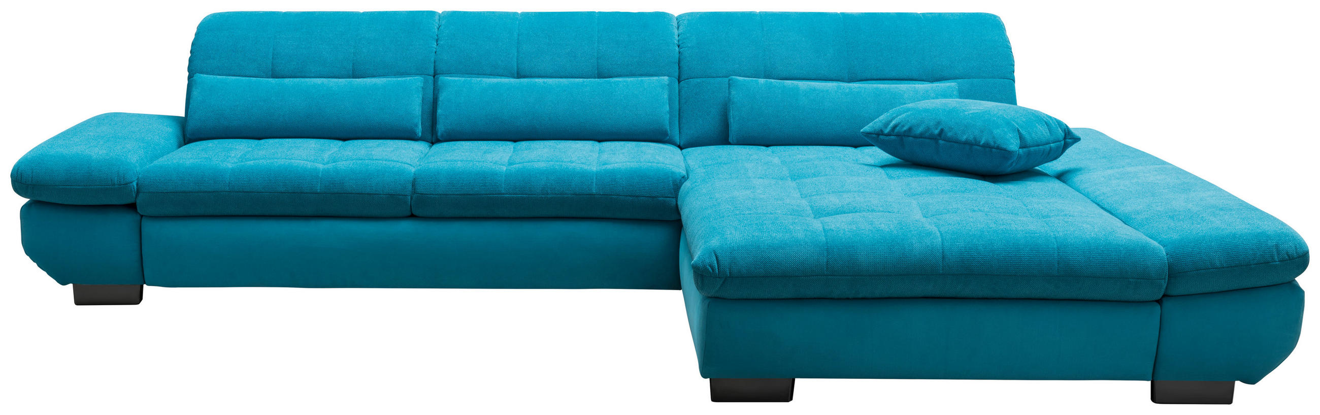 WOHNLANDSCHAFT Türkis Webstoff, Flachgewebe - Türkis/Chromfarben, Design, Kunststoff/Textil (341/204cm) - Xora