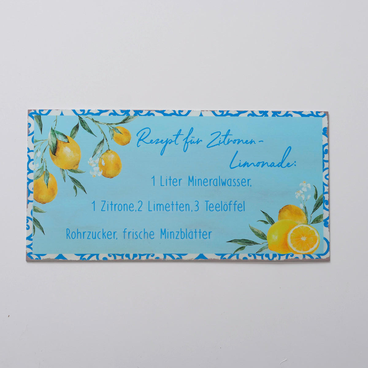 DEKOSCHILD 40/20 cm  - Blau/Gelb, Basics, Metall (40/20cm)