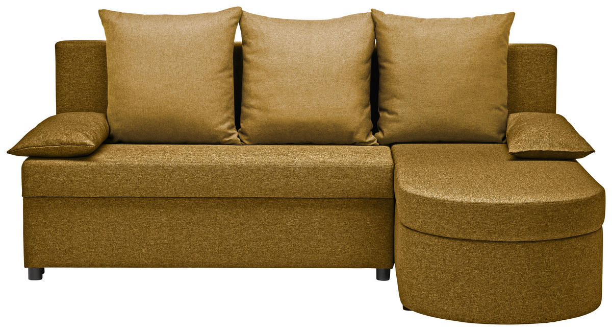 ECKSOFA in Webstoff Senfgelb  - Anthrazit/Senfgelb, Konventionell, Kunststoff/Textil (159/196cm) - Ti'me