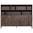 BUFFET Schwarz, Dunkelbraun  200/150/44 cm  - Dunkelbraun/Schwarz, Design, Holz/Holzwerkstoff (200/150/44cm) - Ambia Home