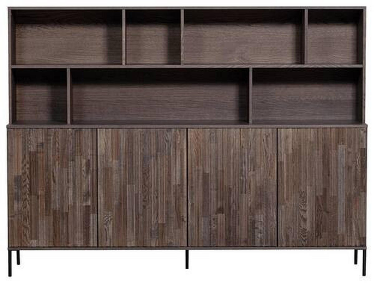 BUFFET 200/150/44 cm  in Schwarz, Dunkelbraun  - Dunkelbraun/Schwarz, Design, Holz/Holzwerkstoff (200/150/44cm) - Ambia Home