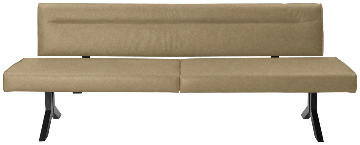 SITZBANK in Metall, Textil Olivgrün  - Schwarz/Olivgrün, Konventionell, Textil/Metall (220/87/70cm) - Moderano