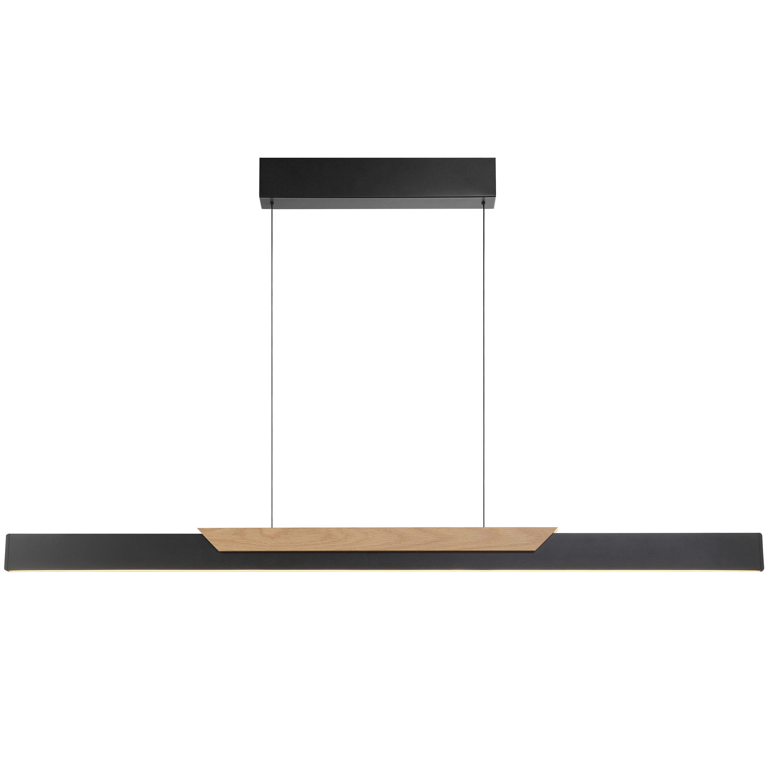 LED-HÄNGELEUCHTE Arcus 121/6/120 cm   - Eiche Bianco/Schwarz, Natur, Holz/Kunststoff (121/6/120cm) - Brilliant