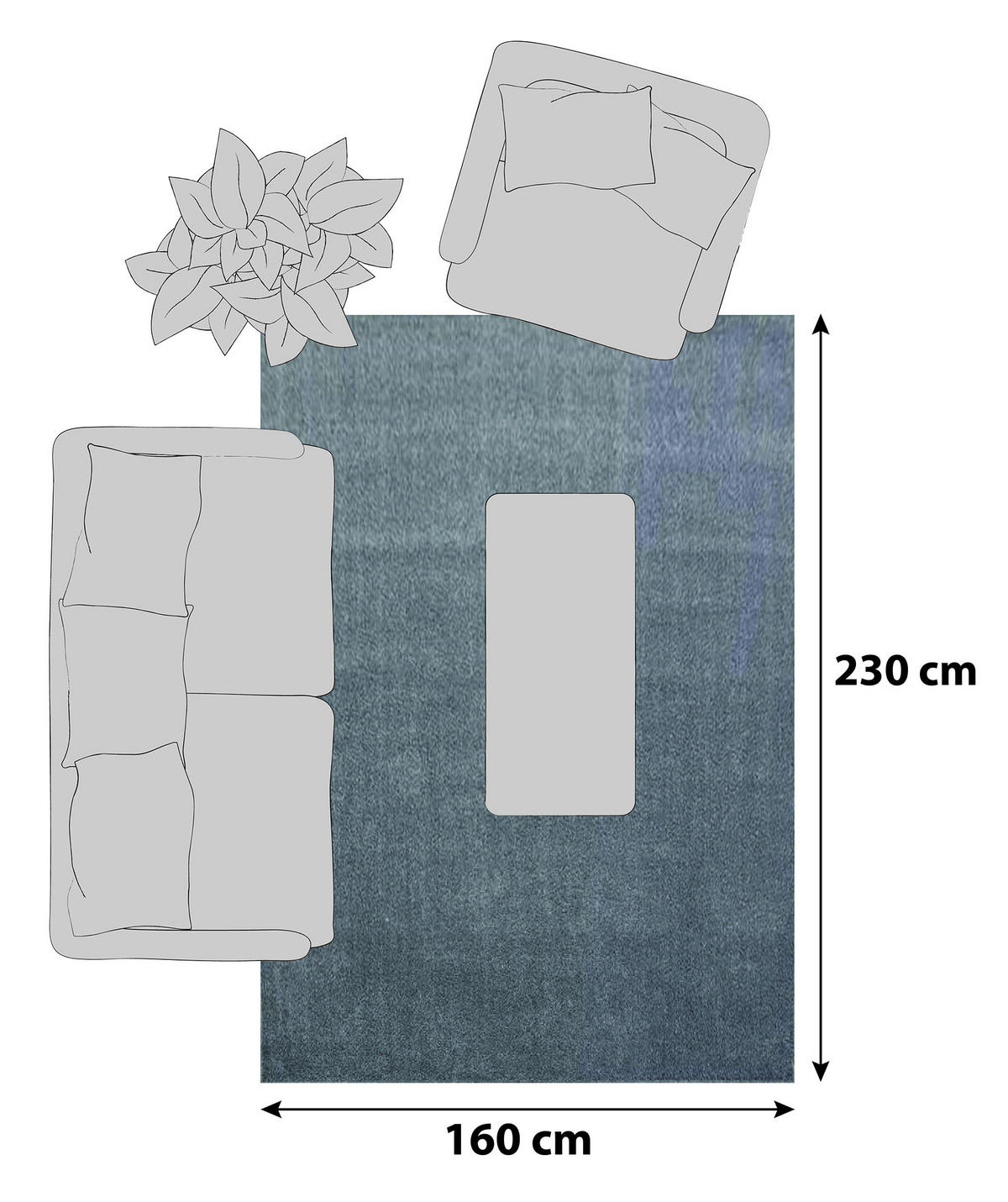 HOCHFLORTEPPICH 160/230 cm ATA 7000 Hellgrau  - Hellgrau, Design, Textil (160/230cm) - Novel
