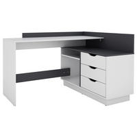 ECKSCHREIBTISCH 129/105/84 cm  in Schwarz, Weiß  - Schwarz/Weiß, LIFESTYLE, Holzwerkstoff (129/105/84cm) - MID.YOU