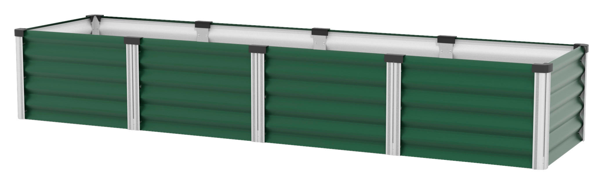 HOCHBEET 65/40,3/245 cm  - Dunkelgrün/Alufarben, Basics, Metall (65/40,3/245cm)