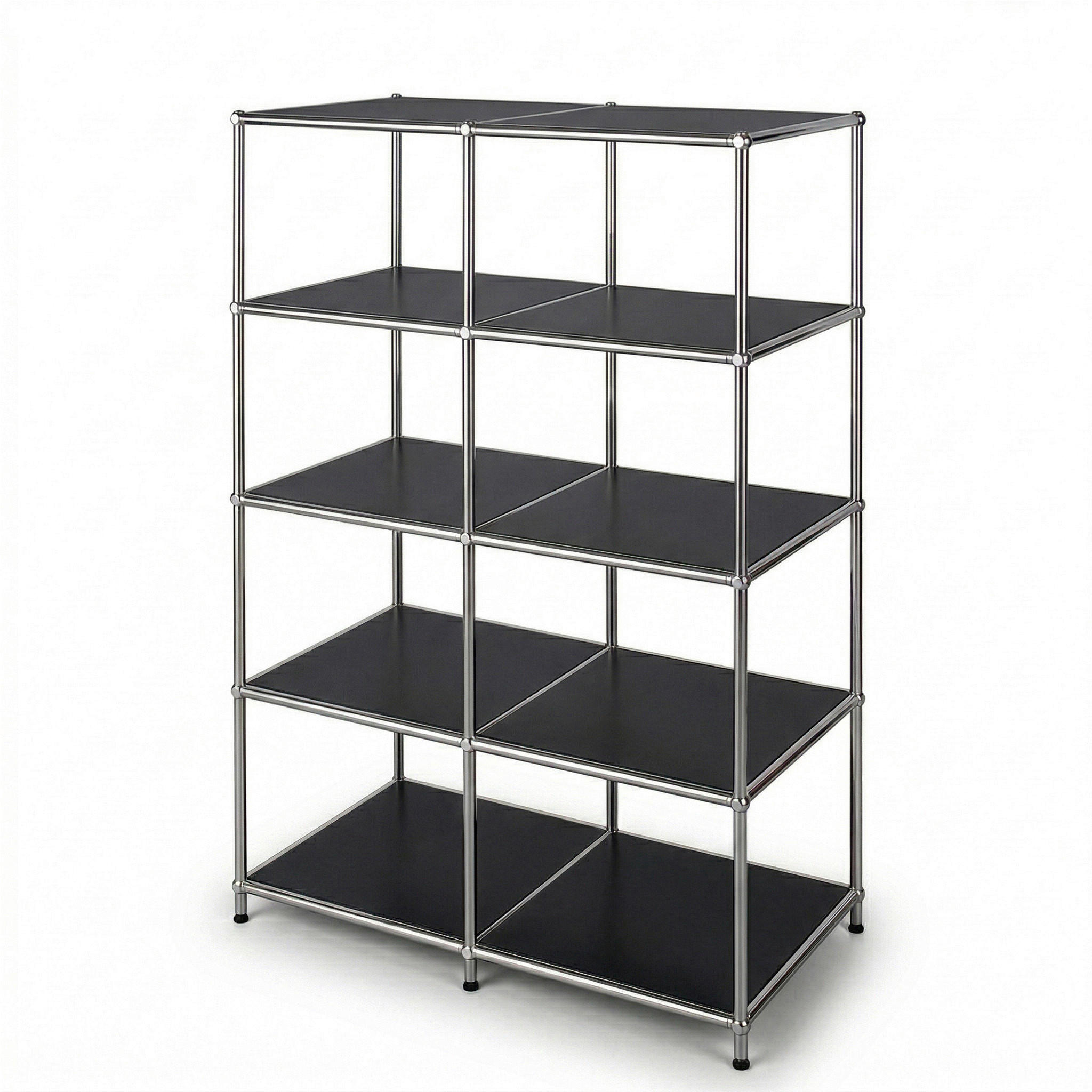 STANDREGAL Schwarz  - Schwarz, Basics, Metall (78/118/40cm) - Floordirekt