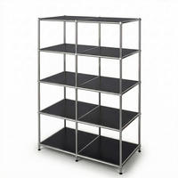 STANDREGAL Schwarz  - Schwarz, Basics, Metall (78/118/40cm) - Floordirekt