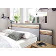 BETTANLAGE 180/200 cm  in Graphitfarben, Eichefarben, Hellgrau  - Eichefarben/Hellgrau, Design, Holz/Holzwerkstoff (180/200cm) - Xora