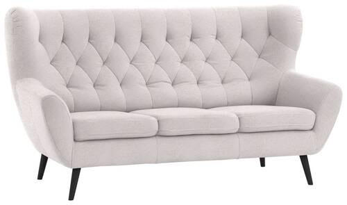 3-SITZER-SOFA in Webstoff Beige  - Beige/Schwarz, Design, Holz/Textil (187/101/95cm) - Stylife